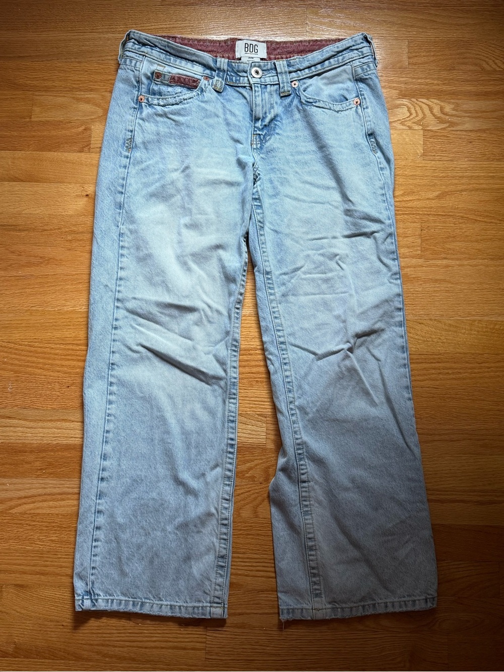 Urban Outfitters Light Blue Low Rise Wide-Leg Jeans